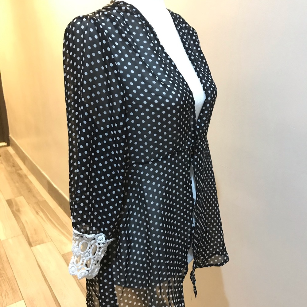 Slinky Brand polka-dot sheer topper--NWT